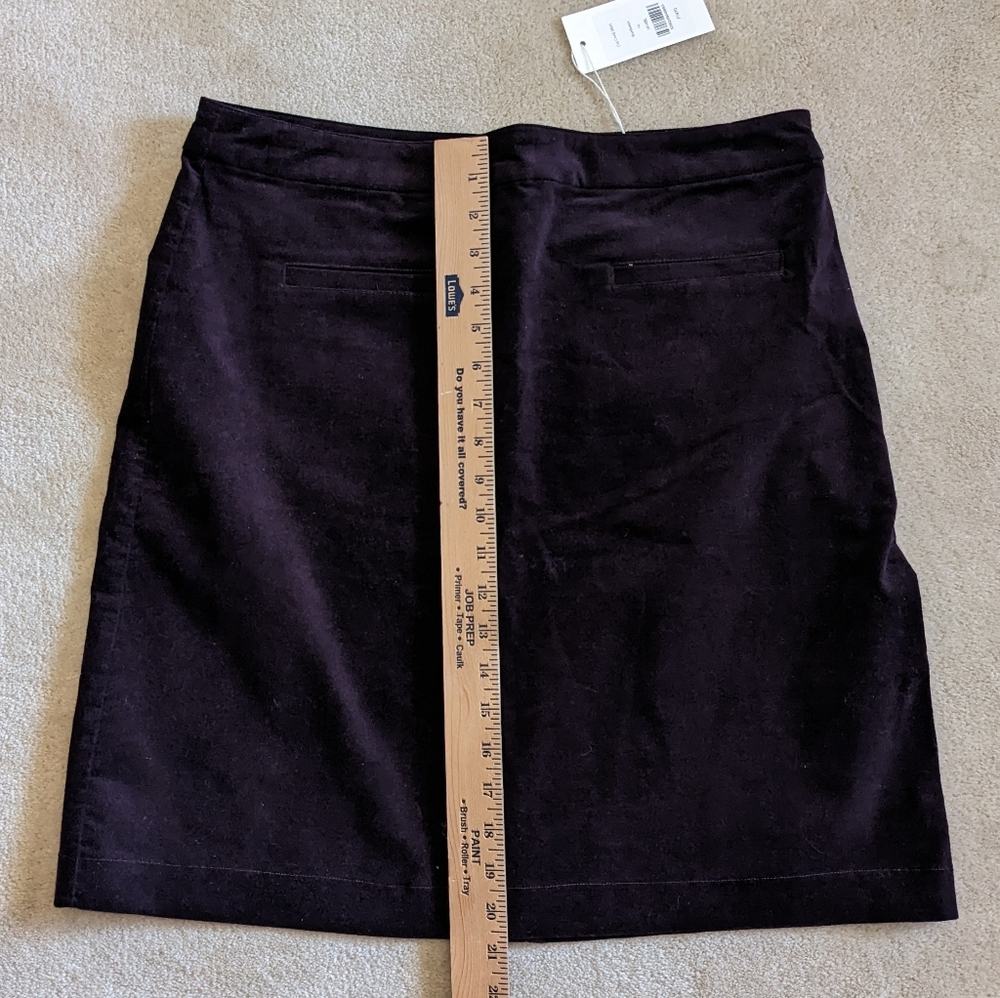 NWT WoolOvers Skirt, Cotton Blend, Midi, Career, Fall, Dark Plum, Stretchy, 10 - Picture 2 of 6